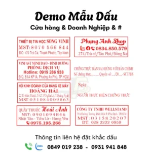Khắc dấu Cửa Hàng- Khắc dấu Doanh Nghiệp theo yêu cầu - TDStamp