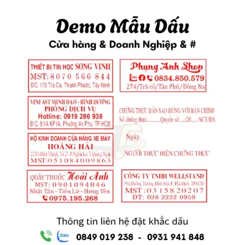 Khắc dấu Cửa Hàng- Khắc dấu Doanh Nghiệp theo yêu cầu - TDStamp