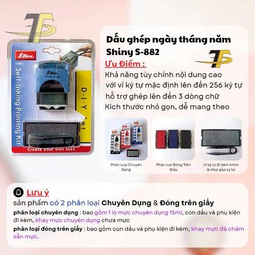 Dấu ngày tháng năm NSX HSD S882 - Shiny S-882 - Dấu in date