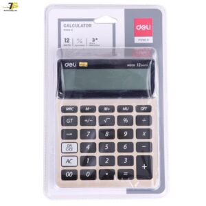 Máy tính 12 số Deli - phím phủ acrylic - pin mặt trời - 1 chiếc - EM00951 - Ảnh 4