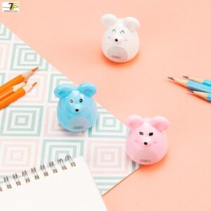 Gọt chì mini Deli 569 - Hình chú chuột - Trắng/Xanh dương/Hồng - Ảnh 7