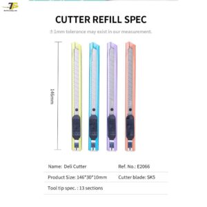 Dao rọc giấy nhỏ Deli - Đỏ/Tím/Xanh lá/Xanh dương - 1 chiếc màu ngẫu nhiên - E2066