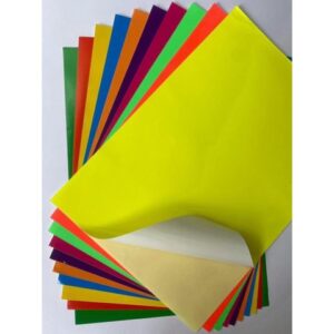 Giấy decal A4 màu dạ quang - Xấp 100 tờ