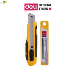 Dao rọc giấy bọc cao su mềm - kèm lưỡi dao - Deli E2068