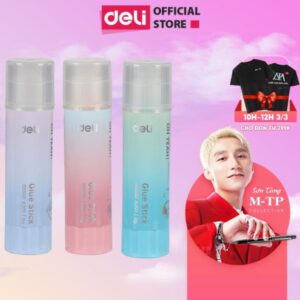 Hồ khô siêu dính - Hồ dán thủ công màu pastel - Deli CA201