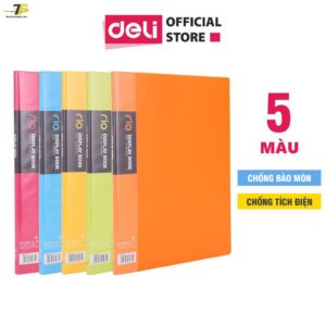 File lá văn phòng 10P Deli -Xanh dương/Xanh lá/Hồng/Vàng/Cam - 1 chiếc - E5031