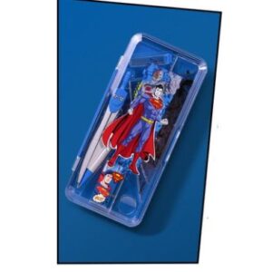 Bộ Compa thước kẻ 7 món, hình siêu nhân - Deli 72171