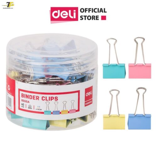 Kẹp bướm màu Deli E8551A - 51mm / E8552A - 41mm / E8553A - 32mm / E8554A - 25mm / E8555A - 19mm / E8556A - 15mm