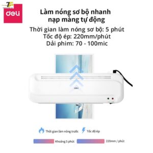 Máy Ép Plastic Khổ A4 Deli 2132 Chính Hãng - Phù Hợp Ép Màng Ảnh, Poster - E2132