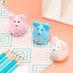 Gọt chì mini Deli 569 - Hình chú chuột - Trắng/Xanh dương/Hồng - Ảnh 8