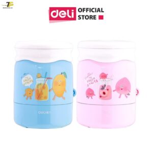 GỌt chì quay tay Deli ER10704 - chì 8mm - Hình cốc sinh tố - Xanh dương/Hồng