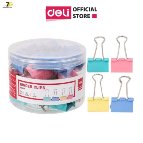 Kẹp bướm màu Deli E8551A - 51mm / E8552A - 41mm / E8553A - 32mm / E8554A - 25mm / E8555A - 19mm / E8556A - 15mm