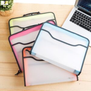 Cặp đựng tài liệu A4 Deli 38129 (E38129) - Xanh biển, xanh lá, cam, đỏ