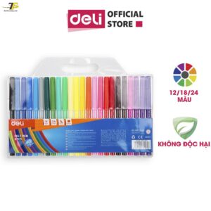 Bút màu nước 1.0mm, 12 màu - 18 màu - 24 màu/hộp - E37169/E37170/Deli E37171
