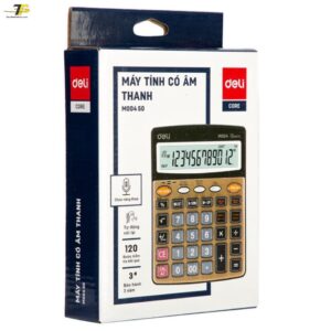 Máy tính nói 12 số - phím phủ Acrylic - Vàng đồng - Deli EM00450 Máy tính nói 12 số - phím phủ Acrylic - Vàng đồng - Deli EM00450 - Ảnh 4