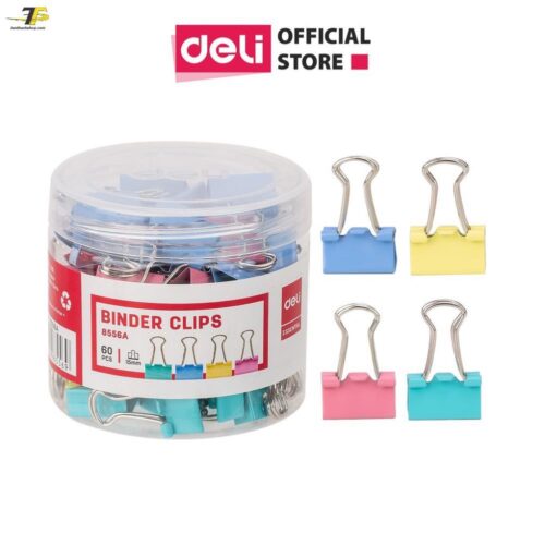 Kẹp bướm màu Deli E8551A - 51mm / E8552A - 41mm / E8553A - 32mm / E8554A - 25mm / E8555A - 19mm / E8556A - 15mm