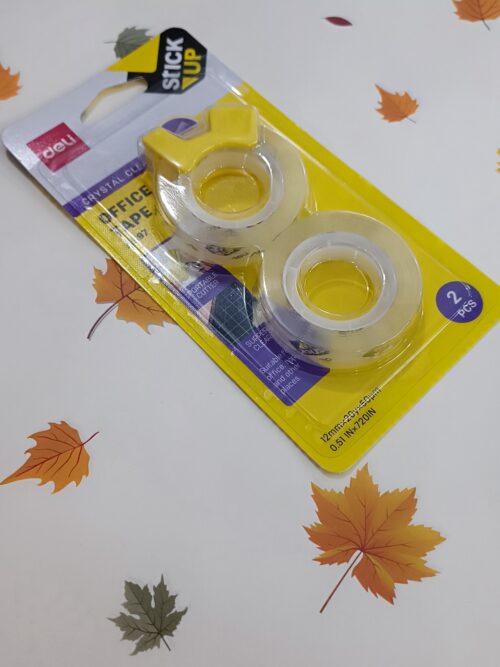 băng keo văn phòng Deli kèm dụng cụ cắt băng keo nhở gọn Deli A696 – Deli A697