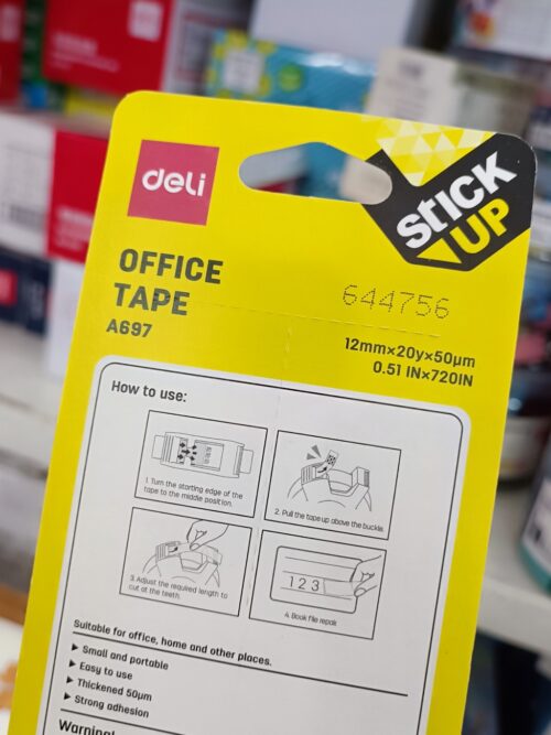 băng keo văn phòng Deli kèm dụng cụ cắt băng keo nhở gọn Deli A696 – Deli A697
