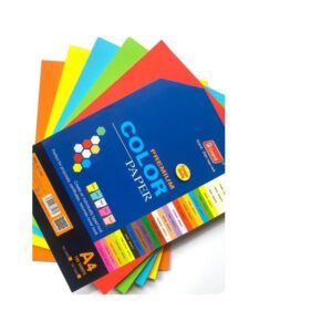 Giấy Bìa màu A4 Pgrand 180gsm (trộn 5 màu – 1 xấp 100 tờ )