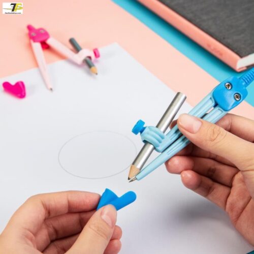 Compa học sinh Deli, Hồng/Xanh – 1 hộp – E8621