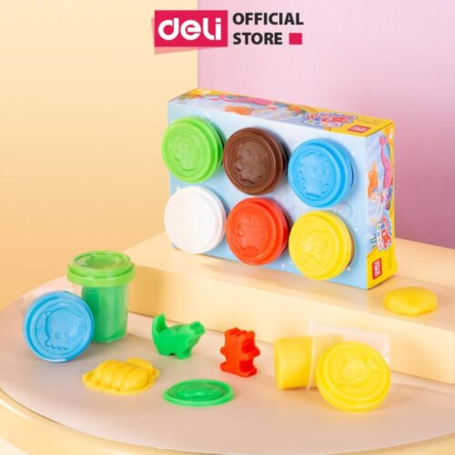 Đất nặn an toàn cho bé Deli 709 – EH709- 4 / 6 / 8 màu Super wings đựng trong hũ có thể trộn đổi màu