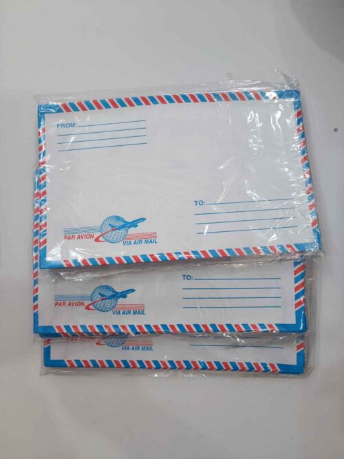 Bao thư bưu điện sọc 11 x 18cm (25 cái/ xấp) có keo dán – Combo 2 xấp