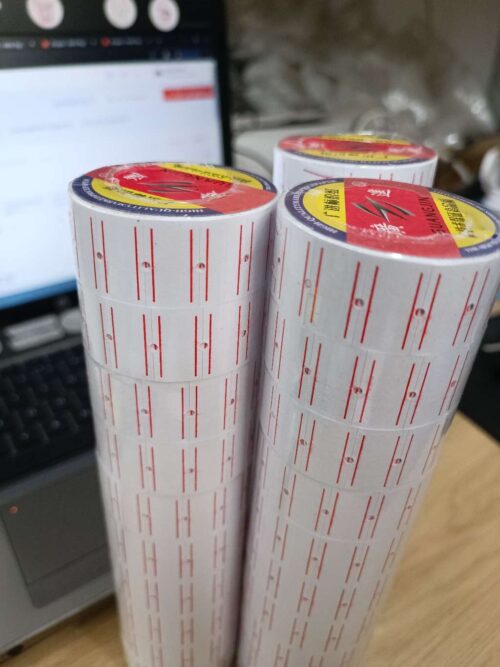 Giấy dán giá tiền – giấy bấm giá trắng 10 cuộn/ cây