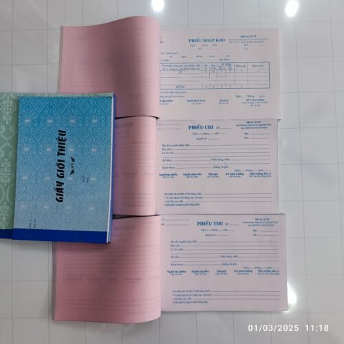 Quyển Hóa đơn – Phiếu thu – Phiếu chi 2 liên – 13 x 19cm – 50 bộ – Combo 3 quyển