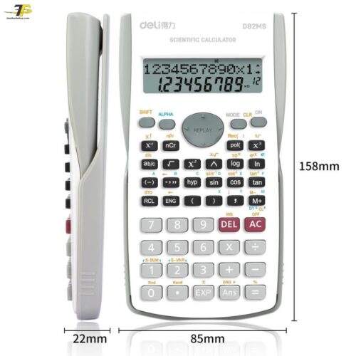 Máy tính kỹ thuật Deli – Đen/Xanh dương/Hồng/Trắng – D82MS