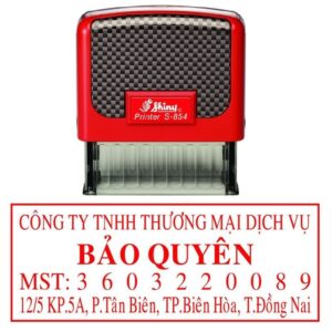 Khắc dấu tên công ty, mã số thuế, địa chỉ, số điện thoại Shiny S-224 / S-854