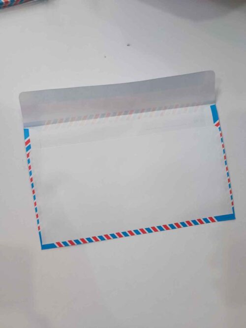 Bao thư bưu điện sọc 11 x 18cm (25 cái/ xấp) có keo dán – Combo 2 xấp