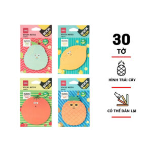 Giấy ghi chú, Giấy note hình trái cây ngộ ngĩnh Deli A556 02 - Deli Sticky Notes