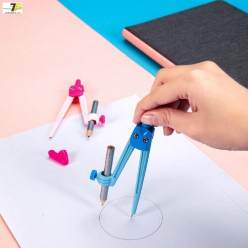 Compa học sinh Deli, Hồng/Xanh – 1 hộp – E8621