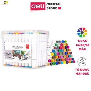 Bút màu marker hai đầu cao cấp Deli 70801
