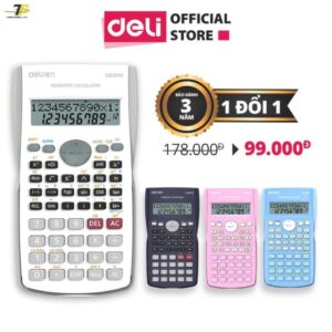 Máy tính kỹ thuật Deli – Đen/Xanh dương/Hồng/Trắng – D82MS