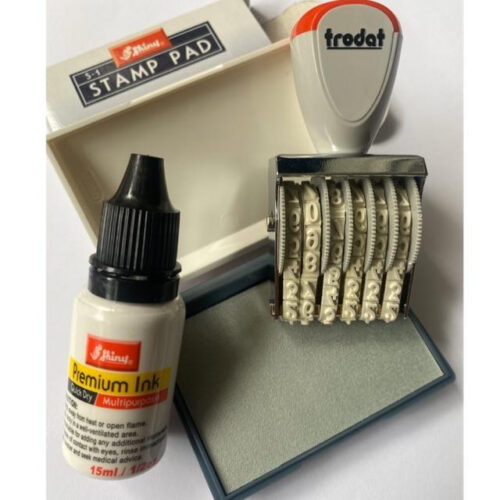 Dấu đóng số xoay tay Trodat 1554 (4 số ) hoặc 1556 ( 6 số ) kèm khay mực Shiny SP1