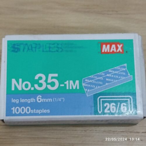 kim – ghim bấm số 3 (26/6) MAX – Ghim bấm số 3. No.35-1M – Combo 2 hộp