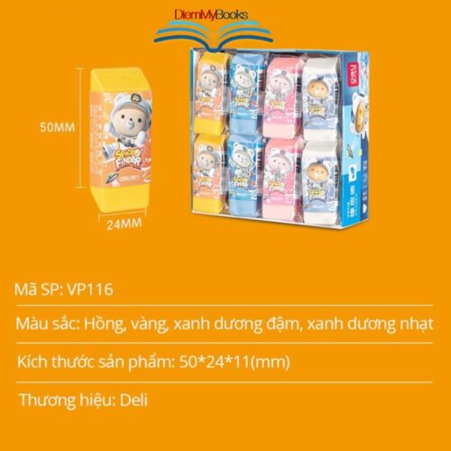 Gôm Tẩy 2B Deli Hình Gấu Phi Hành Gia ít Vụn Tẩy Sạch Không Gãy, Xóa Chì Dành Cho Học Sinh CuTe VP116
