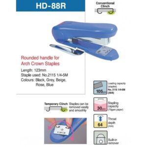 Máy dập ghim cong Max HD-88R Stapler, máy bấm kim dùng kim 2115 1/4-5M