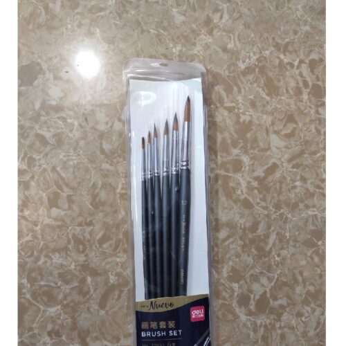 Cọ Vẽ Tranh Sơn Dầu, Màu Nước, Hóa Trang Chuyên Nghiệp Deli 73892 – 6 cây – Cây số 2,4,6,8,10,12