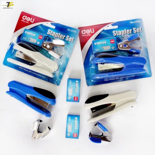 Bộ Combo Bấm kim / dập ghim 24/6 + nhổ ghim + lõi ghim Deli 355 (E0355)