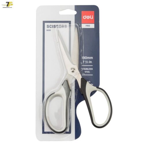 Kéo văn phòng 190mm Deli, Đen/Xanh – E6001