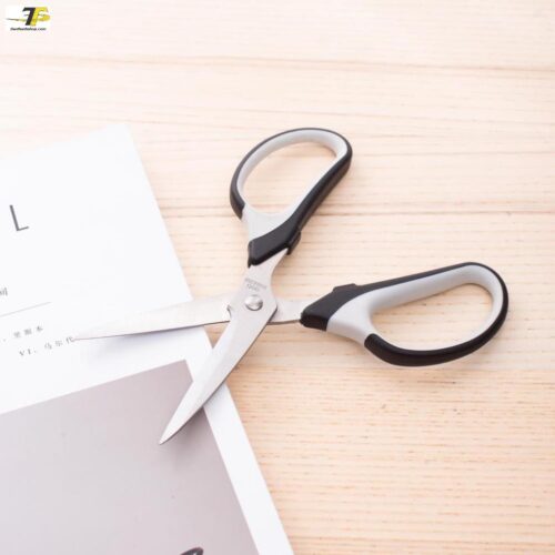 Kéo văn phòng 190mm Deli, Đen/Xanh – E6001