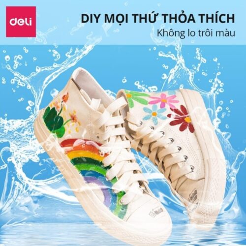 Bút sơn Acrylic Marker 24 màu Deli HM108 (mã mới EC189) – Chống nước vẽ trên mọi chất liệu