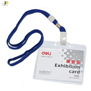 Thẻ Đeo Ngang 95 x 68mm có dây đeo Deli 5756 – Combo 2 bộ