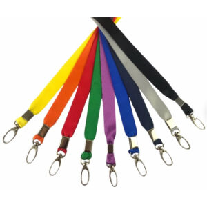 Dây đeo bảng tên 10mm/15mm – dây lụa móc xoay – xanh dương, đỏ, đen, vàng, cam, lá, nâu – Combo 10 Dây