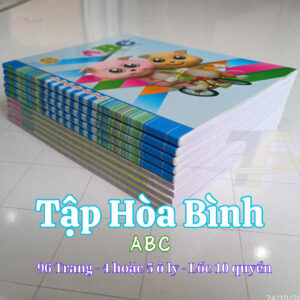 Tập học sinh ABC Hòa Bình 96T ĐL 80gsm 4 ô, 5 ô li - lốc 10 quyển