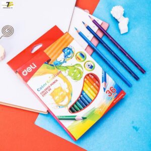 Bút chì màu học sinh 3 cạnh 12/ 18/ 24/ 36 màu/hộp – Deli EC00200/EC00210/EC00220/EC00230