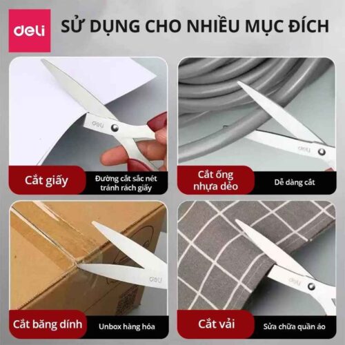 Kéo cắt giấy văn phòng Deli cao cấp lưỡi thép không gỉ – EM600 – EM609 – EM610 – EM611