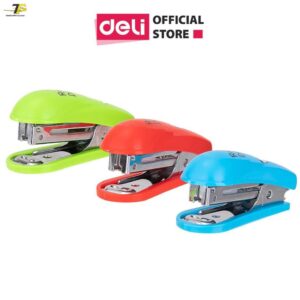 Dập ghim / Bấm Kim mini #10 Deli, Đính kèm 1000 chiếc ghim 12 trang, Xanh, đỏ, xanh lá – 1 cái E0253